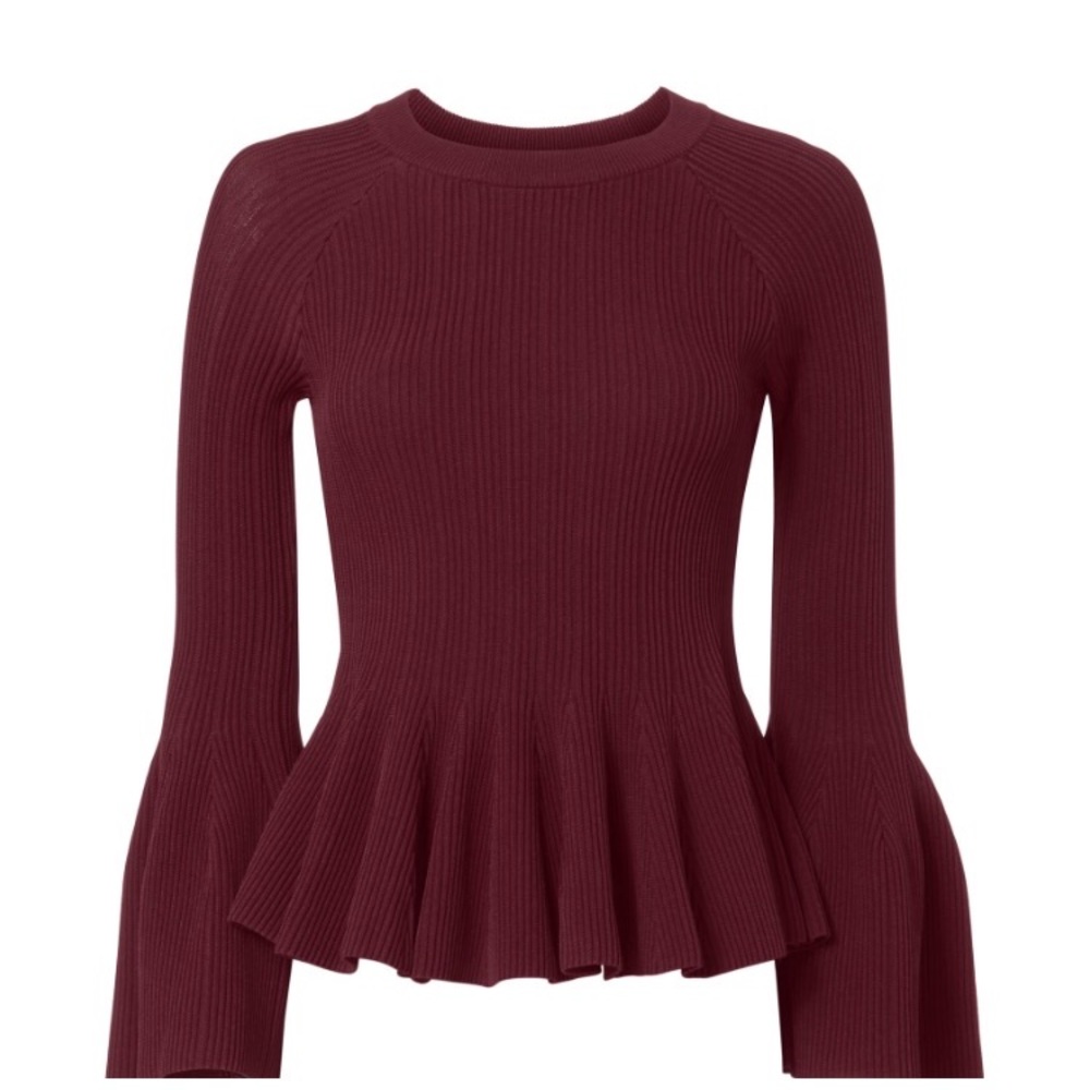 Jonathan Simkhai Ribbed Peplum Top